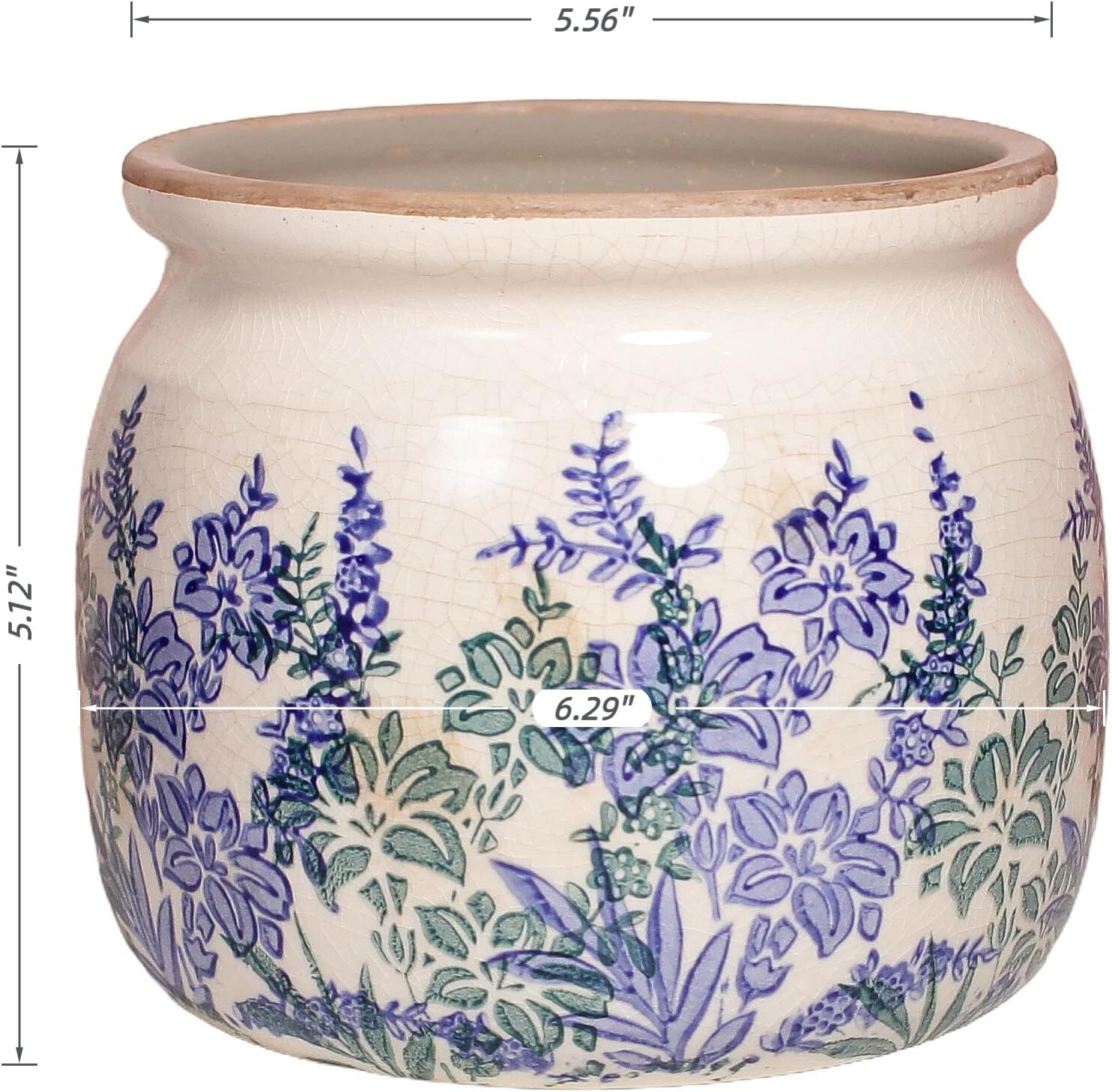 Xiaan Jiaju Pots for Plants, Ceramic Planters for Indoor/Outdoor Plants, 6.29'' Plant Pots Indoor with Drainage, Vase & Planters, Vintage Rustic Pots for Indoor Plant, House & Home Decor, Vintage Blue