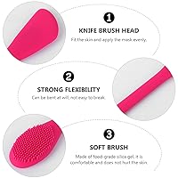 Vista 2 de Cepillo masajeador facial de silicona 2pcs con espátula facial de doble cara para limpieza exfoliante