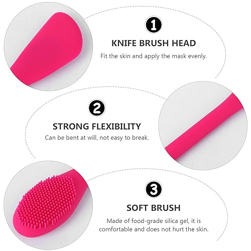 Miniatura 2 de Cepillo masajeador facial de silicona 2pcs con espátula facial de doble cara para limpieza exfoliante