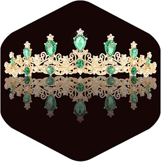 SuPoo Green Tiaras for Women Wedding Crown Queen Birthday Crown Bridal Headband Rhinestone Hair Accessories Princess Decoration for Party Prom Halloween Christmas Gifts