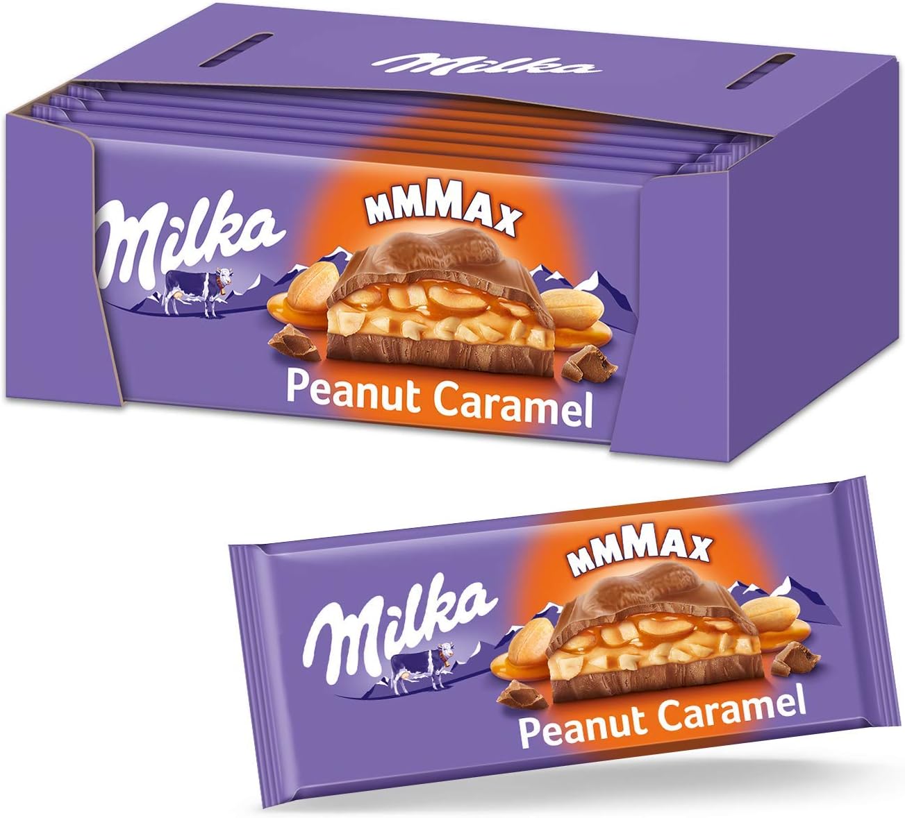 Milka XXL Chocolate bar Peanut Caramel (XXL Tafel Peanut Caramel) Total Weight 276 Grams
