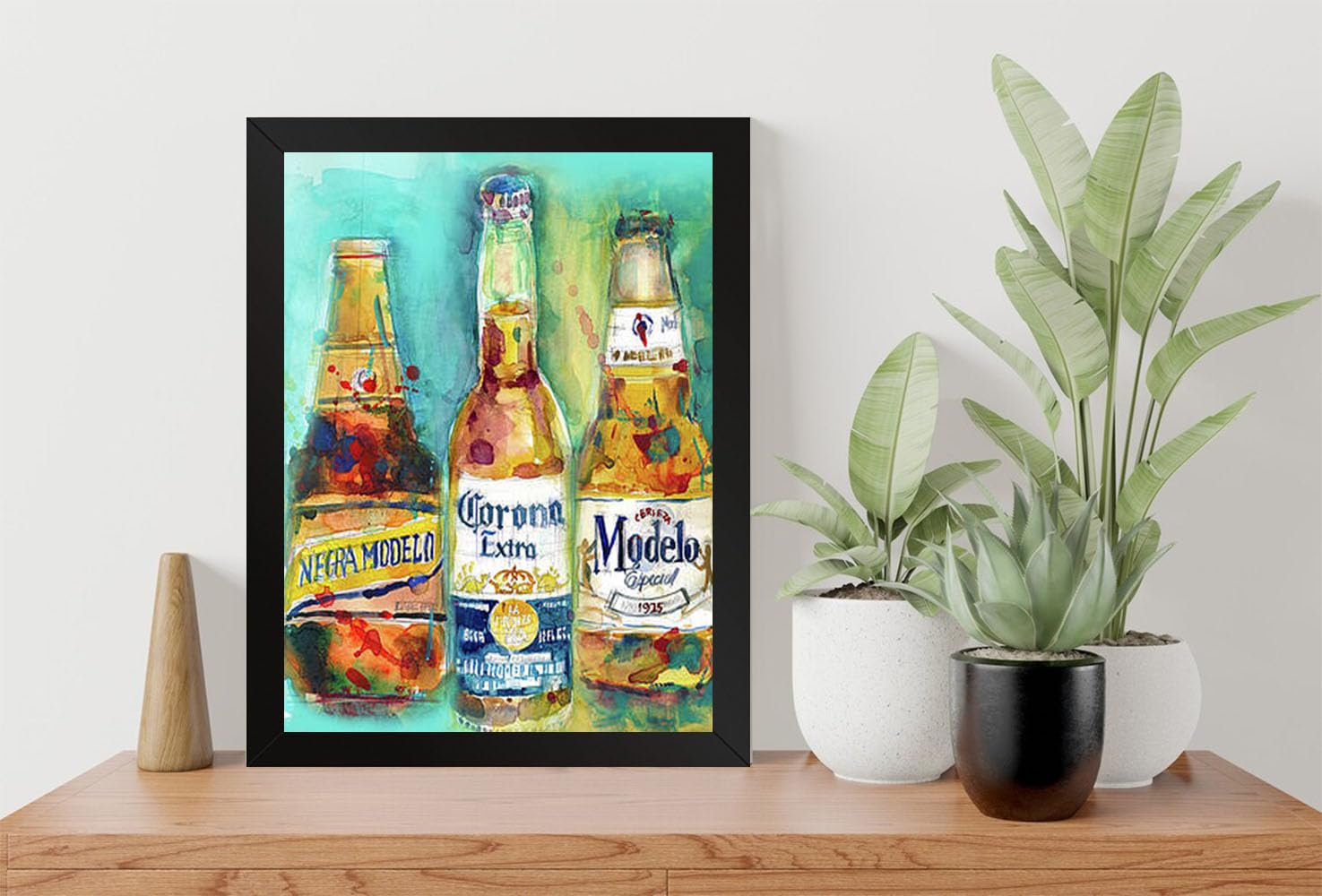 GADGETS WRAP Printed Photo Frame Matte Painting for Home Office Studio Living Room Decoration (9x11inch Black Framed) - Mexican Beer Negra Modelo