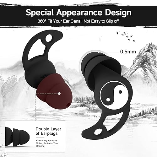 Miniatura 4 de Tapones para los oídos para dormir, tapones reutilizables para los oídos con cancelación de ruido para dormir, 2 pares de tapones para los oídos de