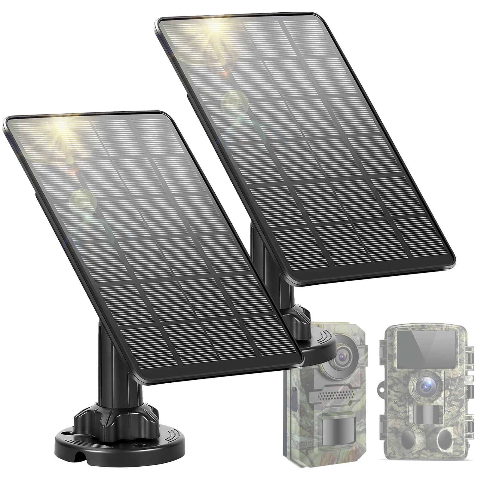 LIYVZ Panel solar de 3 W para cámara de rastreo CC 6 V/12 V, kit de panel solar con batería recargable integrada de 5000 mAh para cámara de caza, 6.5 x 4.5 pulgadas (panel solar para cámara de sendero