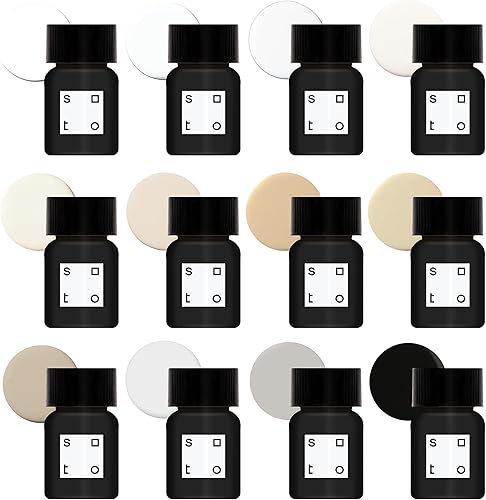 soto Juego de 12 retoques de pintura, electrodomésticos + porcelana, acabado brillante (neutros), blanco, beige + porcelana esmaltada negra +