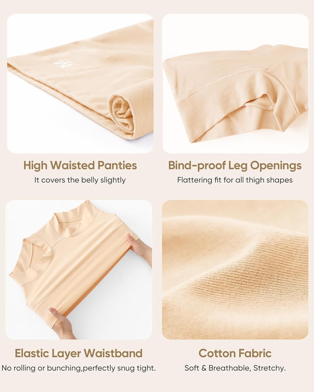 MEIYATING Boy Shorts Underwear for Women High Waisted Cotton Panties Stretch Briefs 4 Pack Plus Size - Image 5