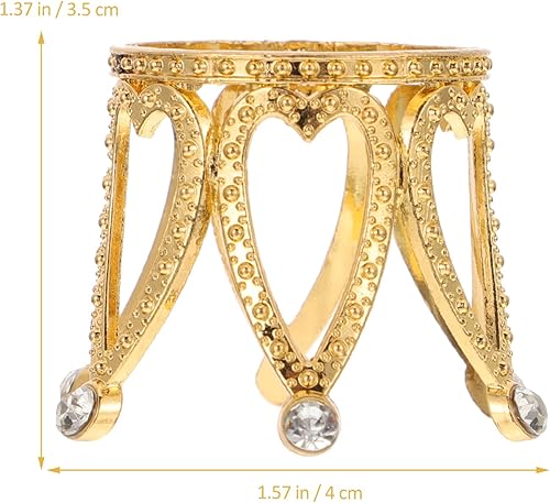 Miniatura 2 de BESPORTBLE Soporte de exhibición de bola de cristal transparente, 2 unidades, con forma de corona, diamantes de imitación, soporte para huevos de