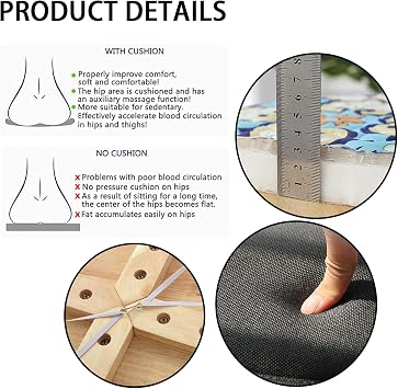 Round Chair Cushions for Dining Chairs,with Non-Slip Backing,Soft Memory Foam Chair Pads,Seat Cushion for Kitchen Office Car (Lattice)