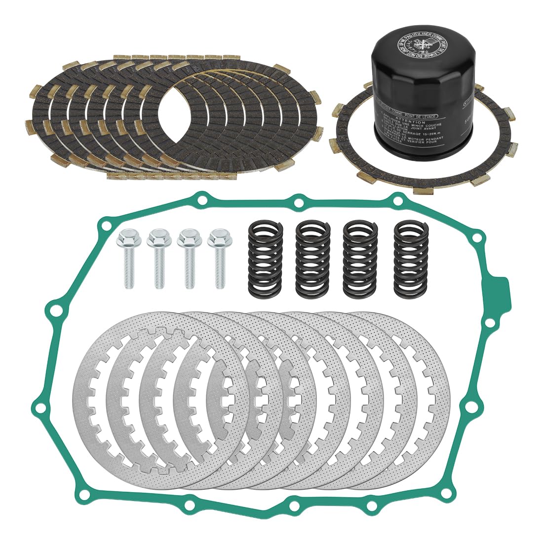 Kit de discos de embrague con junta compatible con Honda Shadow ACE Spirit 750 1998-2003 22201-MAV-000 22321-MN8-000 15410-MFJ-D01