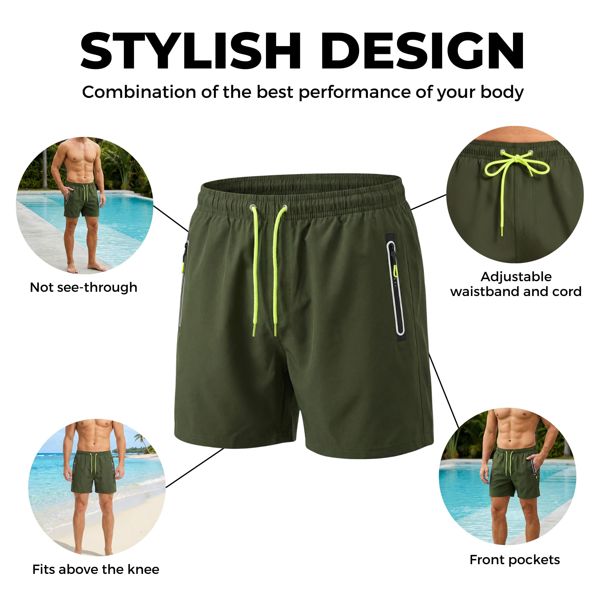 MAGIC SELECT Bañador Hombre. Shorts de Baño de Secado rápido, Traje de Baño, Playa.