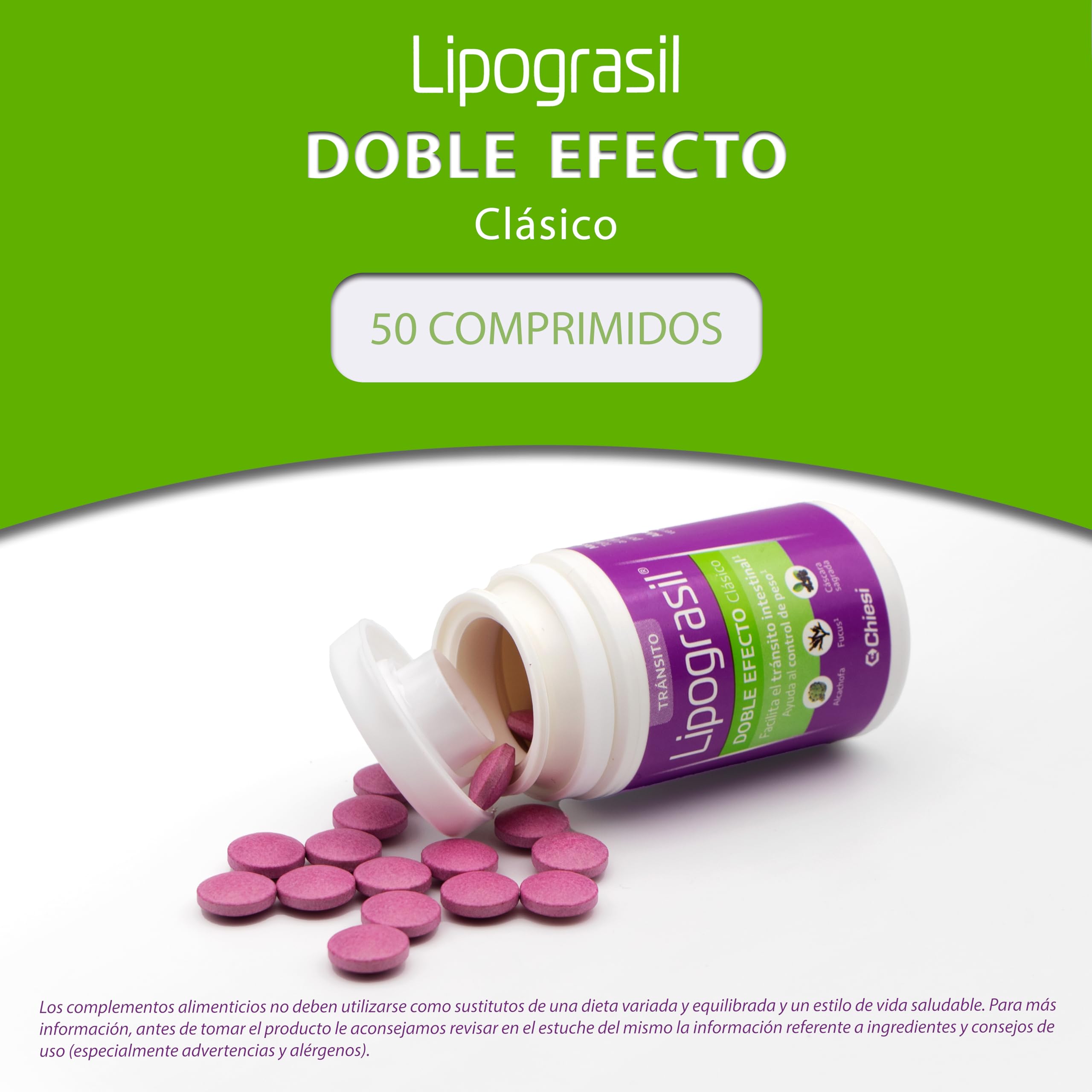 LIPOGRASIL Clásico Doble Efecto - Ingredientes de Origen natural - 50 Comprimidos