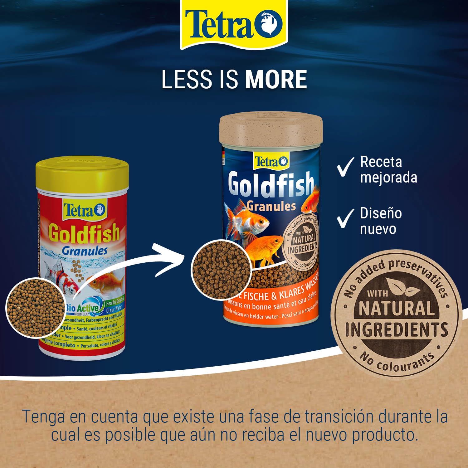 Tetra Goldfish Granules - Alimento granulado para carpines dorados y otros peces de agua fría, lata 250 ml