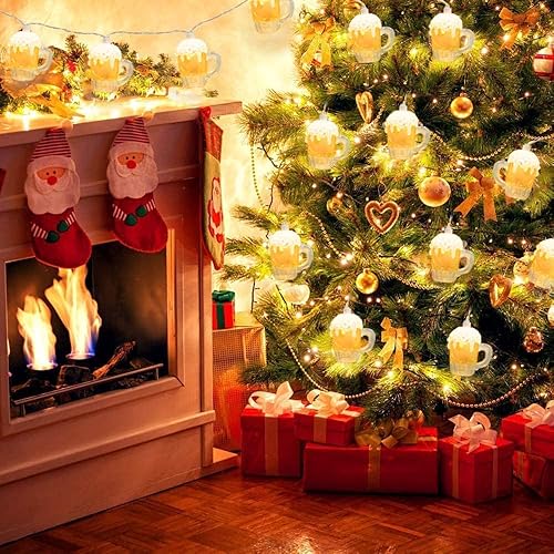 Miniatura 5 de Oviejo Guirnalda de luces de taza de cerveza 3D decoración del día de San Patricio 85 pies con 10 tazas de cerveza luces conectables de verano para