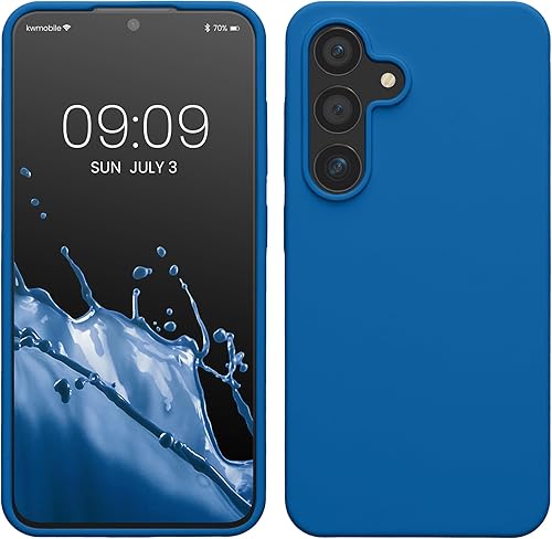 Miniatura 369 de kwmobile Funda Compatible con Samsung Galaxy S22 - Funda de teléfono de silicona TPU con acabado suave - Rojo Ruibarbo Piedra antigua,Azul