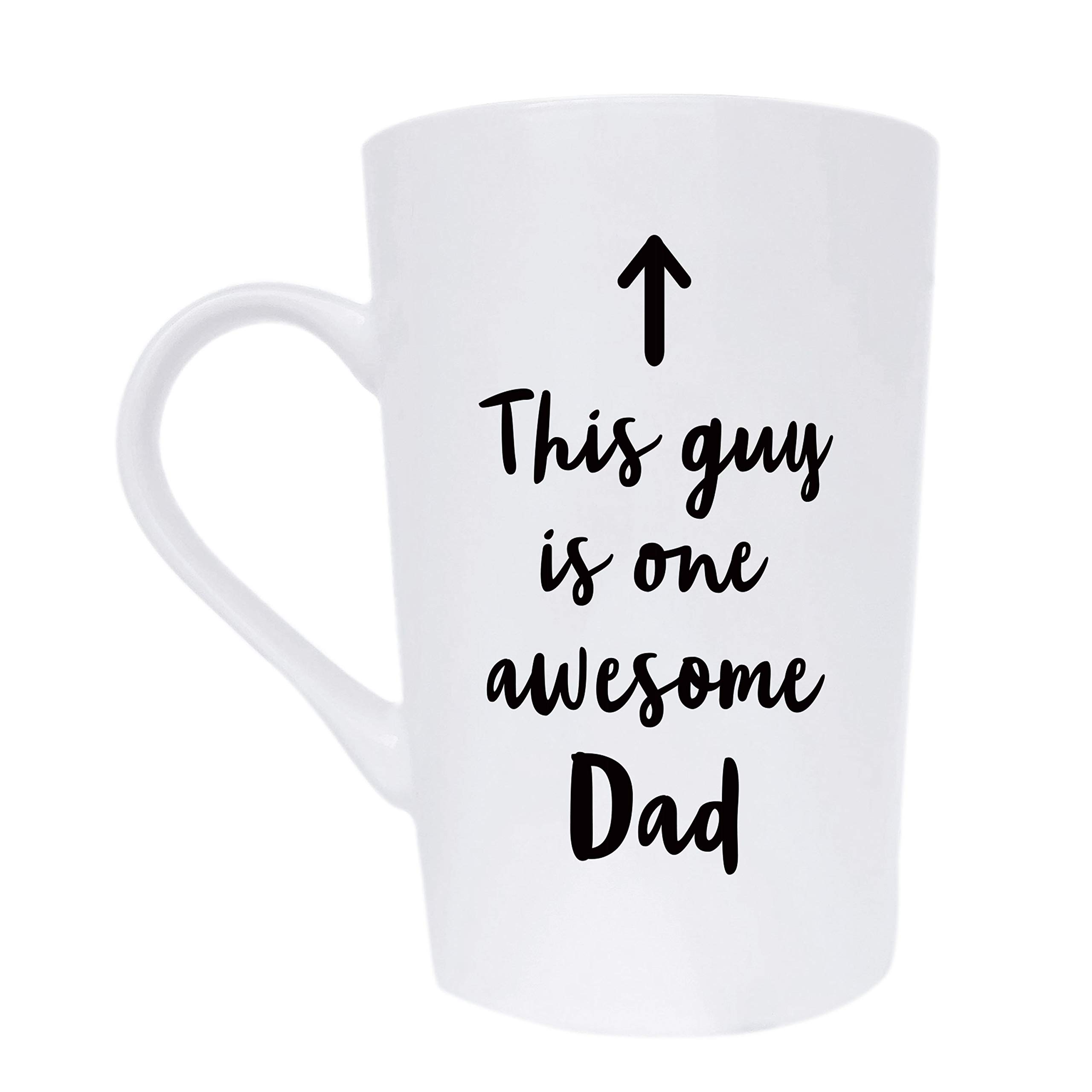 This Guy is One Awesome Dad Coffee Mug Christmas Gifts, Funny Quote Cup for Father's Day or Valentine's Day from Daughter Son or Wife, White 12 Oz