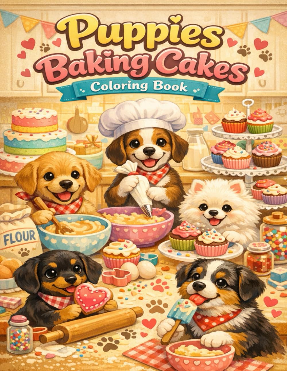 Puppies Baking Cakes: Cute Dogs in a Fun Baking Adventure