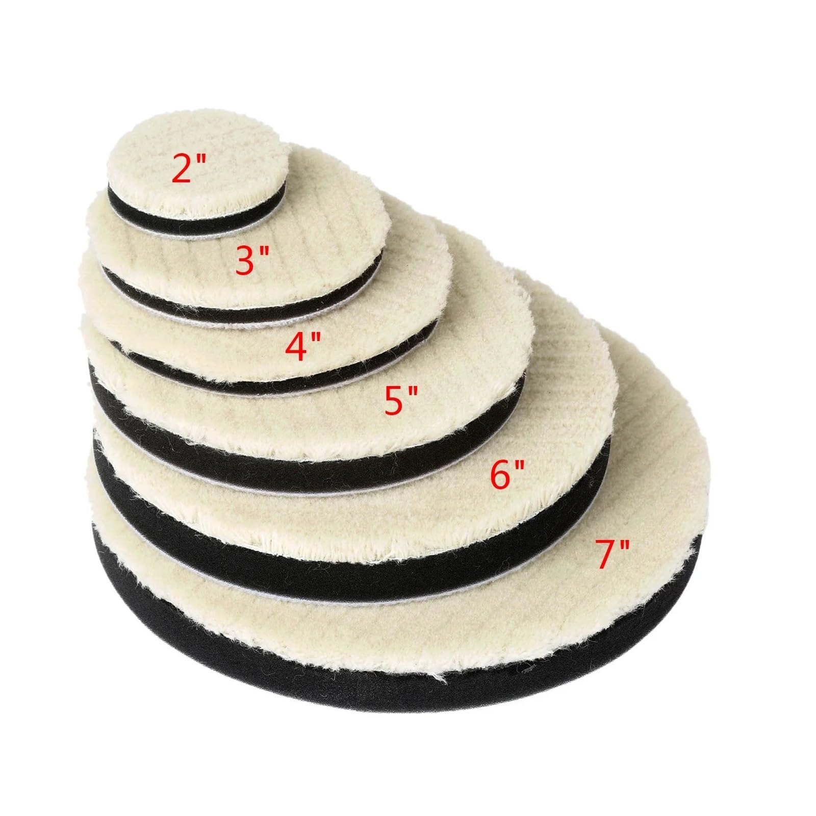 4 Almohadillas de Pulido de Lana for pulidora de Coche, Encerado, Pulido y Pulido, Disco de Rueda for Limpieza y Cuidado de 2/3/4/5/6/7 Pulgadas(7 Inch)