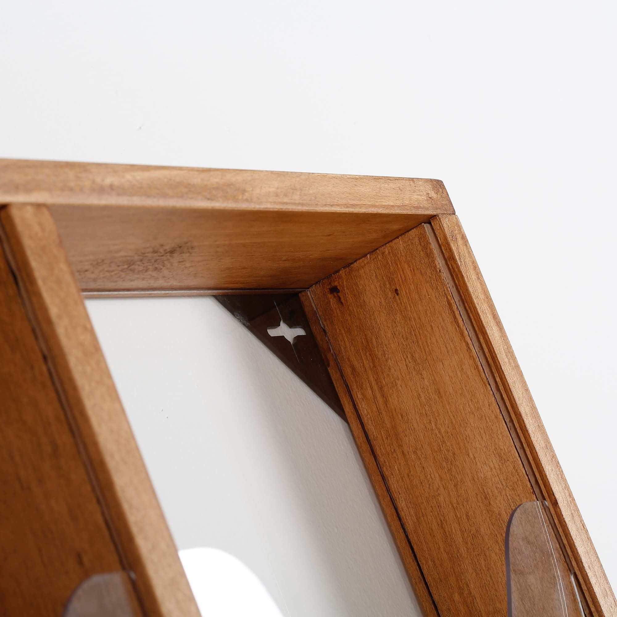 Prospektständer WoodMagazine Wandversion15 x A4, dunkel lasiert