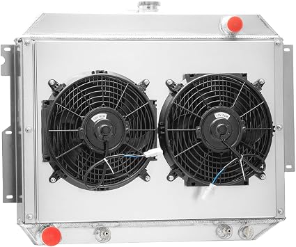 4 Row Core Radiator For 1966-70 Dodge Monaco/Chrysler Newport/Plymouth Fury 1967 1968 1969 1970 7.2L Aluminum Radiators Shroud Fan