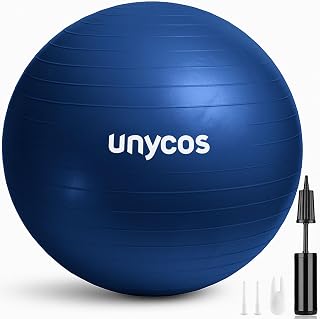 unycos - Pelota de Pilates, Gimnasia, Yoga, Fitness y Embarazo, Fitball Antideslizante y Anti-Burst【55cm/65cm/75cm】de PVC Extra Grueso, Resistencia de 300 kg