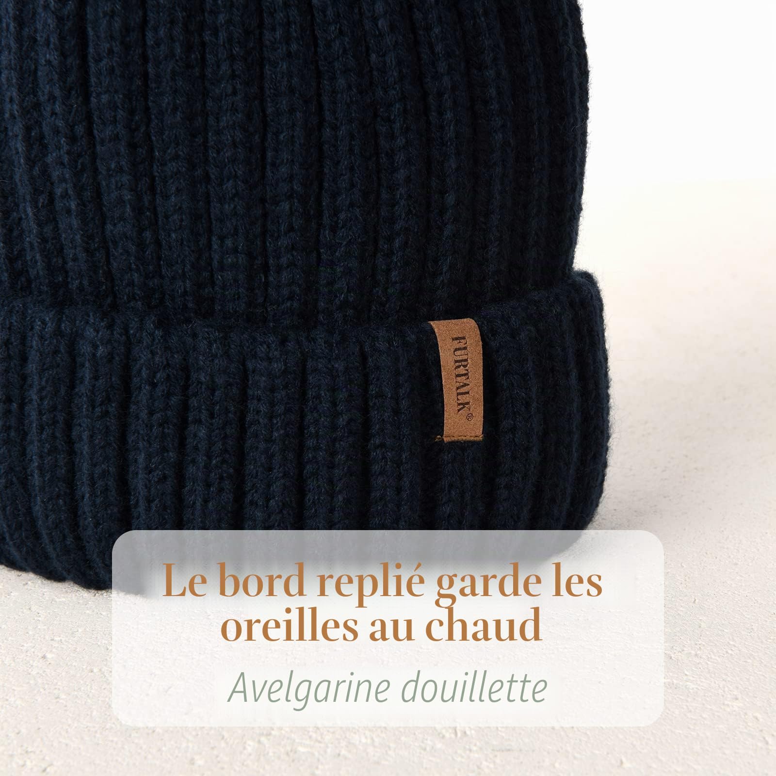 FURTALK Chapeaux d'hiver pour Femme Double Couche en Polaire avec Pompons à Pompons
