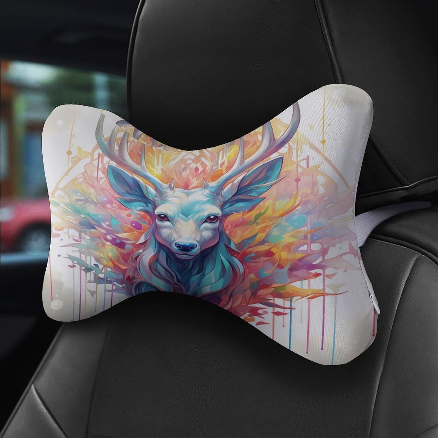 Colorful Antelope 2 Pack Car Neck Pillow Car Headrest Soft Car Pillow for Most Cars