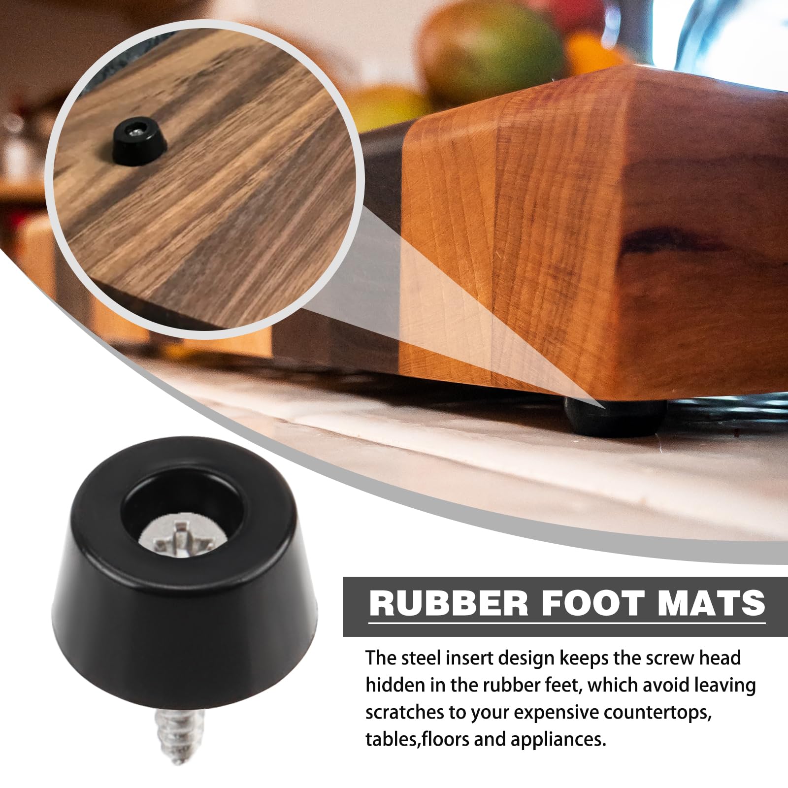 Wkmamo 130 Pcs Cutting Board Feet,Black Round Rubber Feet Bumpers Pads - Image 3