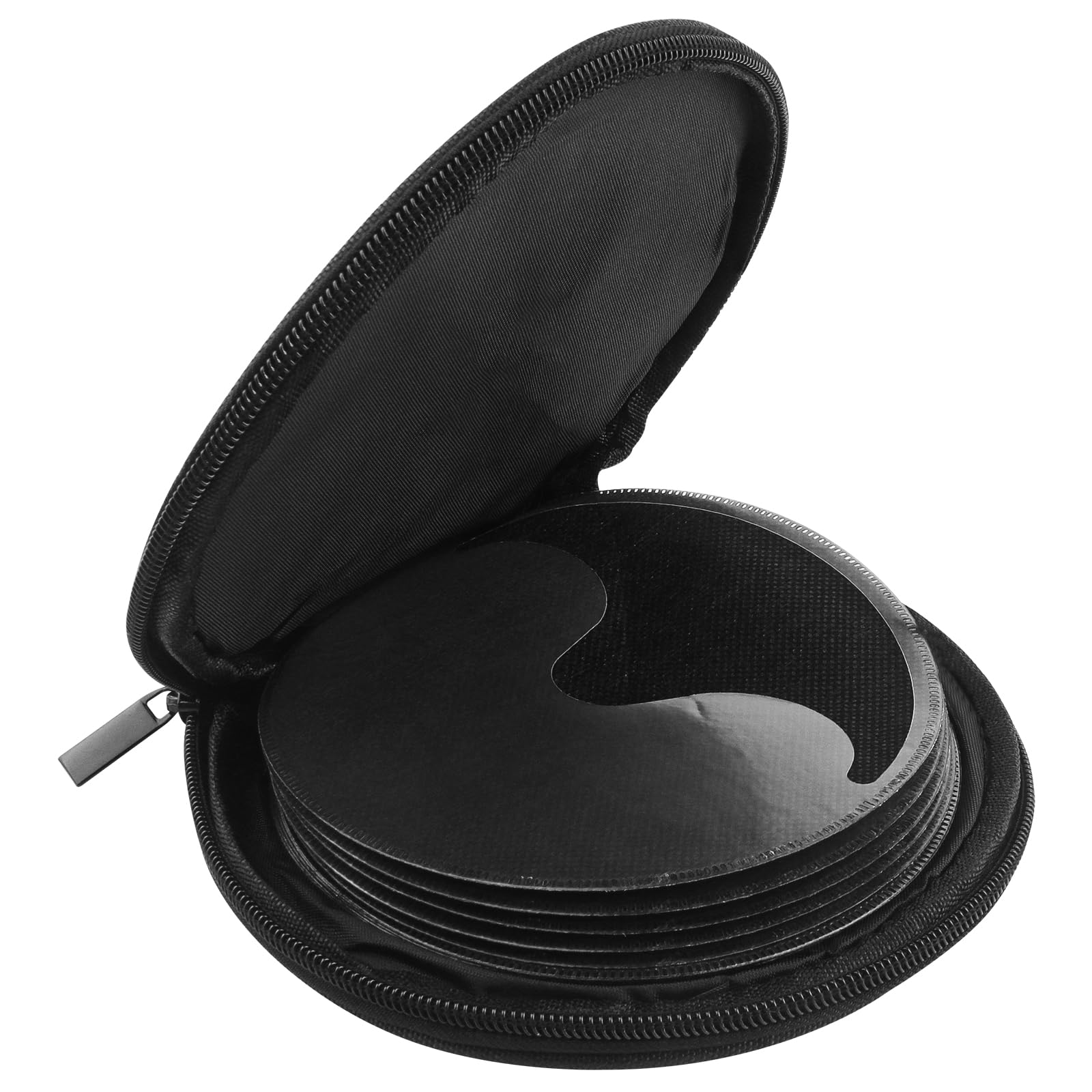 Notoke Black 20-Disc CD/DVD Case Holder, Portable Storage Binder Wallet for Car, Home, Travel - Compact Disc Organizer with Secure Zipper Closure