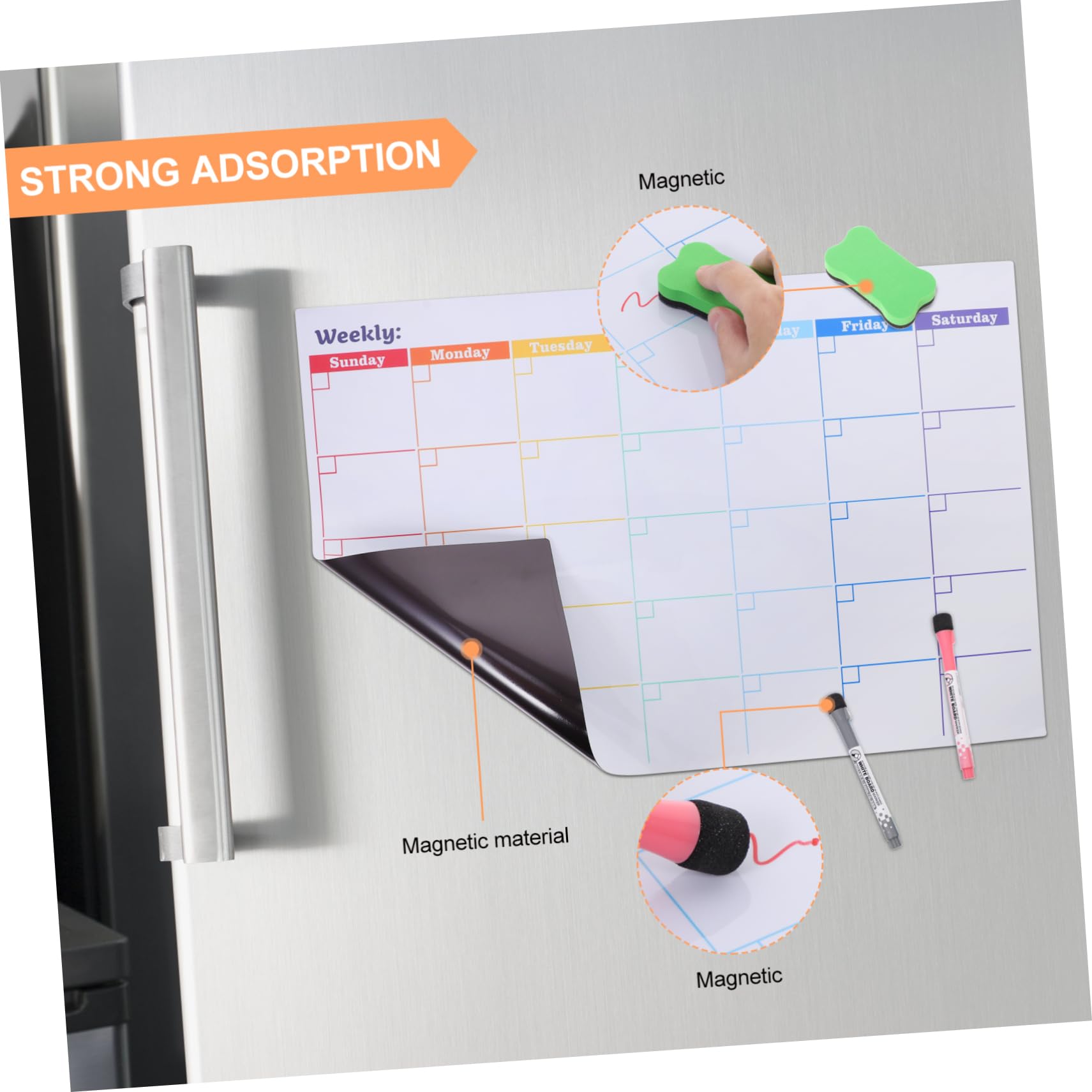 Calendario Mensile Magnetico da Frigo Cancellabile a Secco
