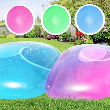 3 Pcs Giant Inflatable Water Ball Reusable Water Balloons Water Bubble Ball Beach Ball Yard Games Soft Rubber Ball Inflatable Beach Ball for Outdoor Indoor Party Garden Pool