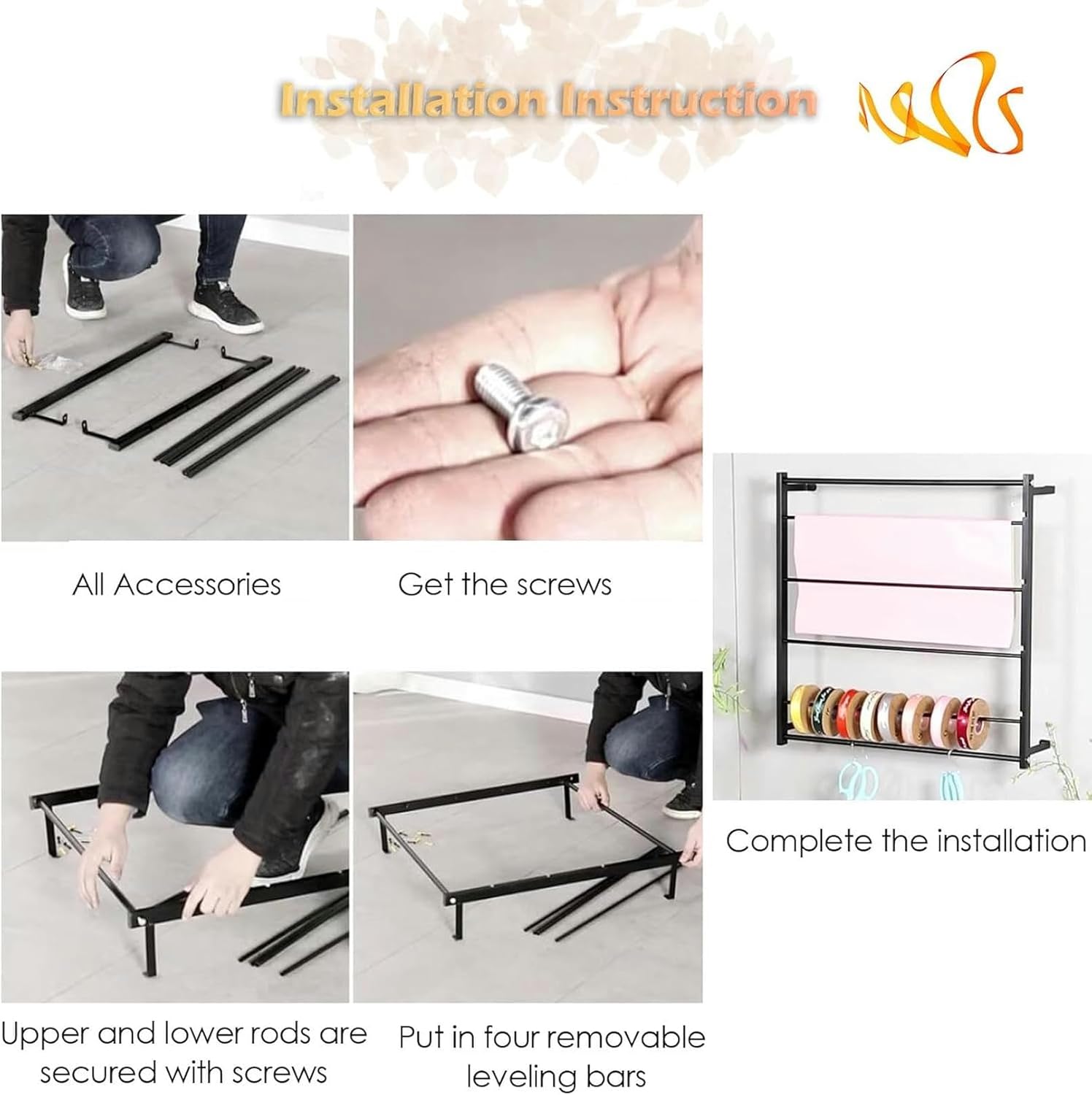 Wall Mount Retail Display Scarf &Tie Rack, Belt Towel Ribbon Organizer Rack with 2 Hook, Tie Scarves Towel Rack Necktie Holder for Home Clothing Store Flower Shop