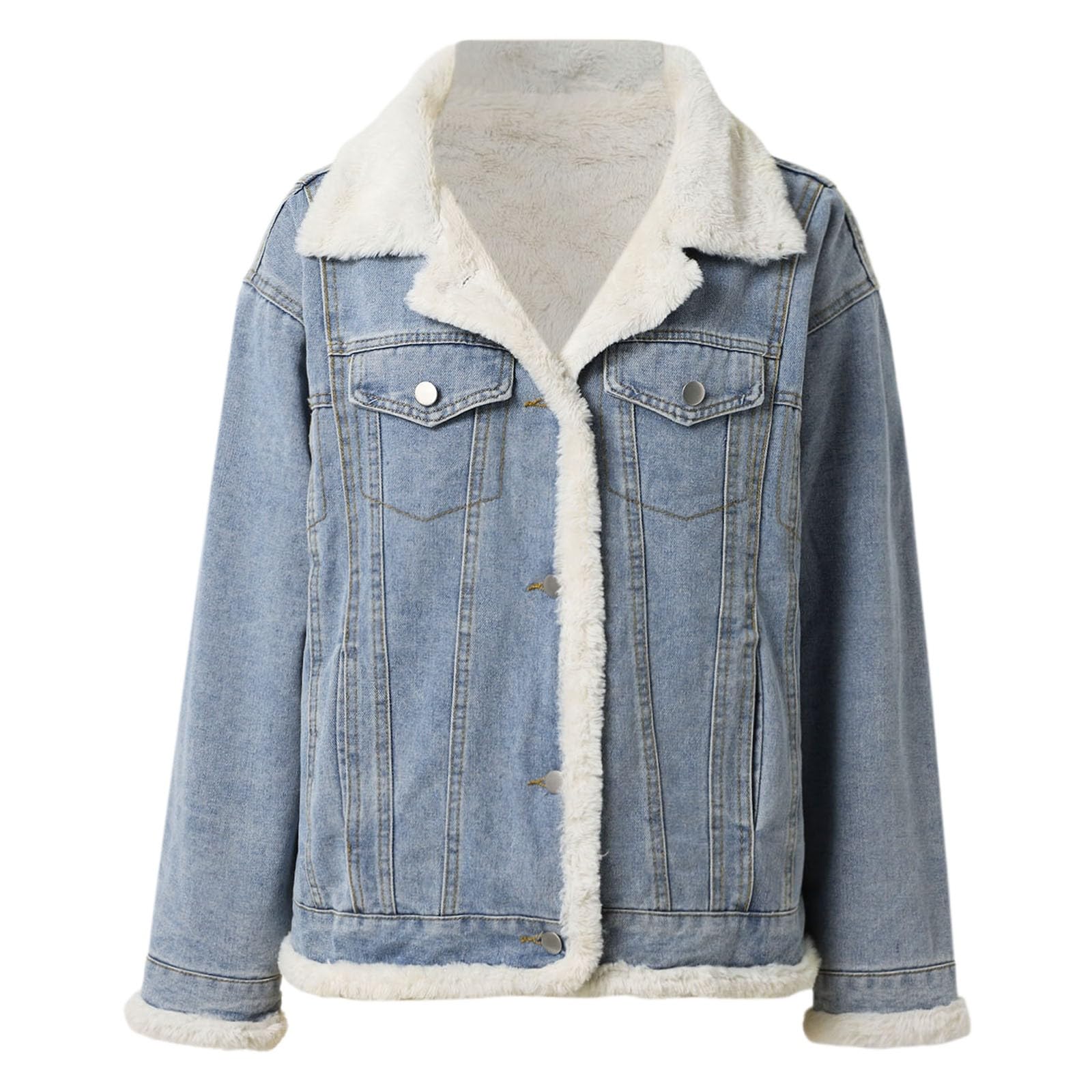 Genérico Chaquetas Vaqueras De Mujer,Chaqueta Vaquera Desgastada Lavada Con Bordes Para Mujer