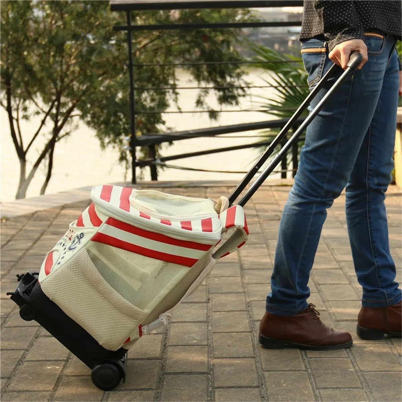 Carrello pieghevole con ruote, carrello portatile per bagagli, viaggi e uso domestico, compatto e leggero, per un facile trasporto