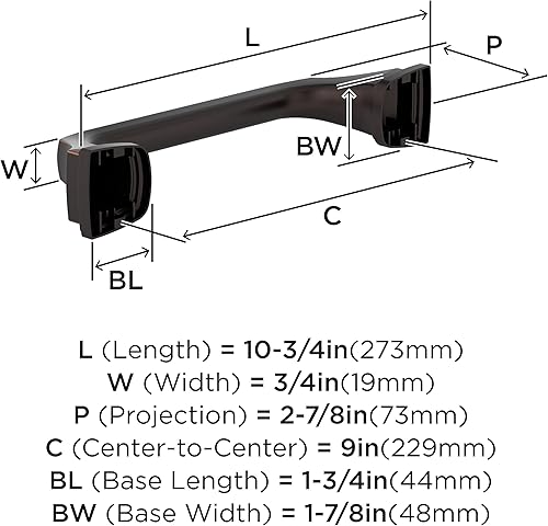 Vista 173 de Amerock BH36034CZ Toallero de bronce champán Toallero de 24 pulgadas (24.016 in) Revitalize Toallero de baño Accesorios de baño