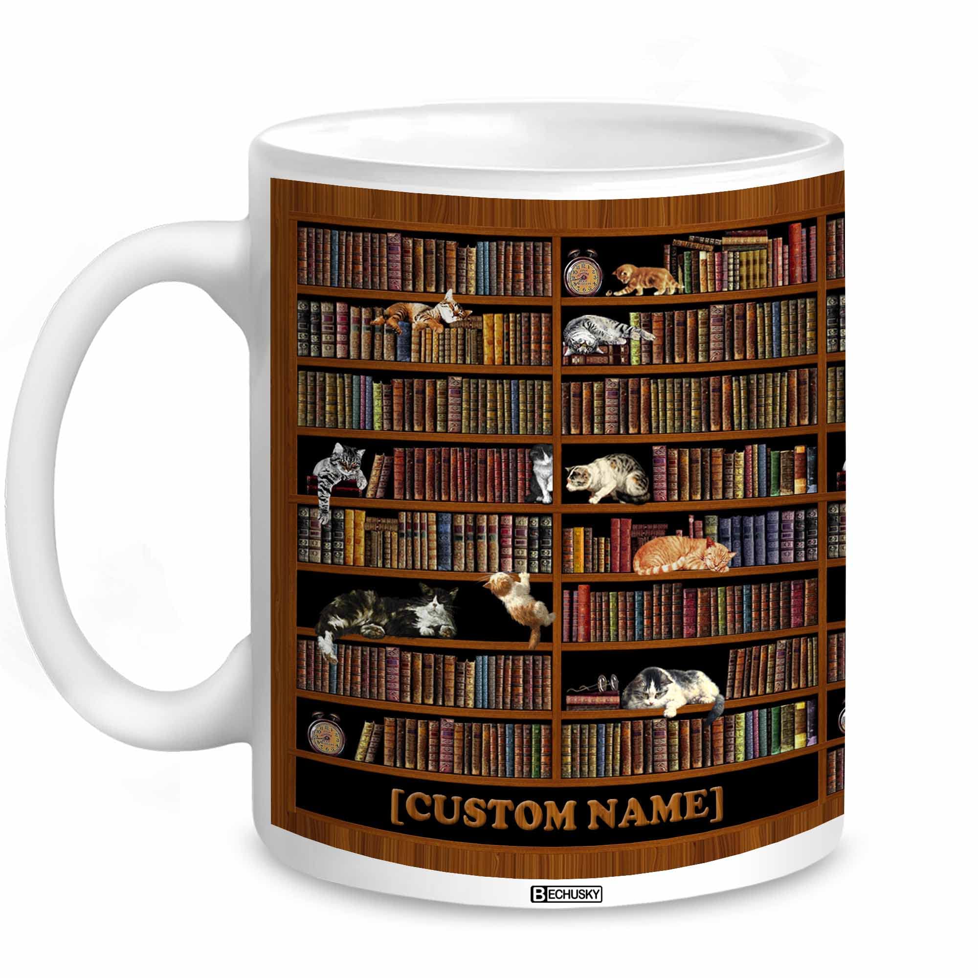 BECHUSKY Mug Bibliothèque Bibliothèque - Tasse à Café Pour Les Amateurs