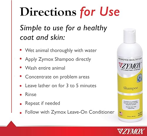 Miniatura 7 de Zymox Champú enzimático para perros y gatos, 12oz