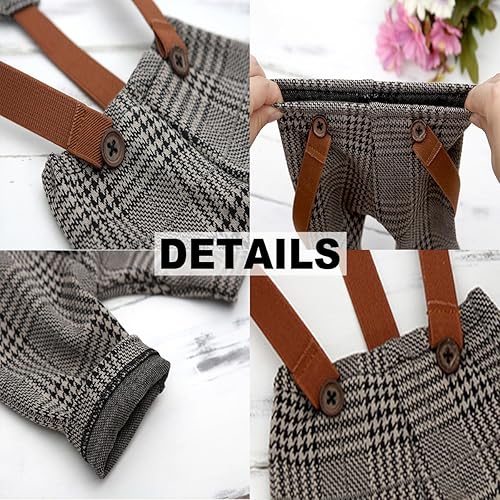 Miniatura 4 de Zeroest Accesorios de fotografía para bebé, recién nacido, sesión de fotos, traje de caballero para bebé, conjunto de traje de celosía (J-verde)