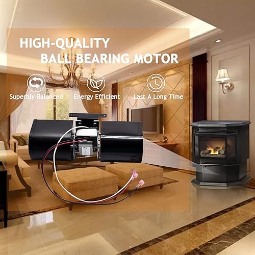 Miniatura 3 de Adviace Ventilador de convección 812-3370 para estufa de pellets Quadrafire Classic Bay 1200 FS, para Quadra-Fire Classic Bay CB1200 modelo