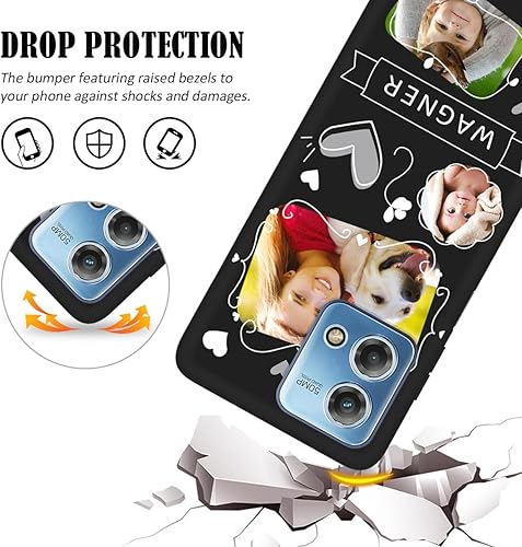 Vista 226 de Funda personalizada para Motorola Moto G Stylus 2021 con nombre de foto, texto y foto, GStylus personalizado -21 funda suave y fina (negro) de 6.8