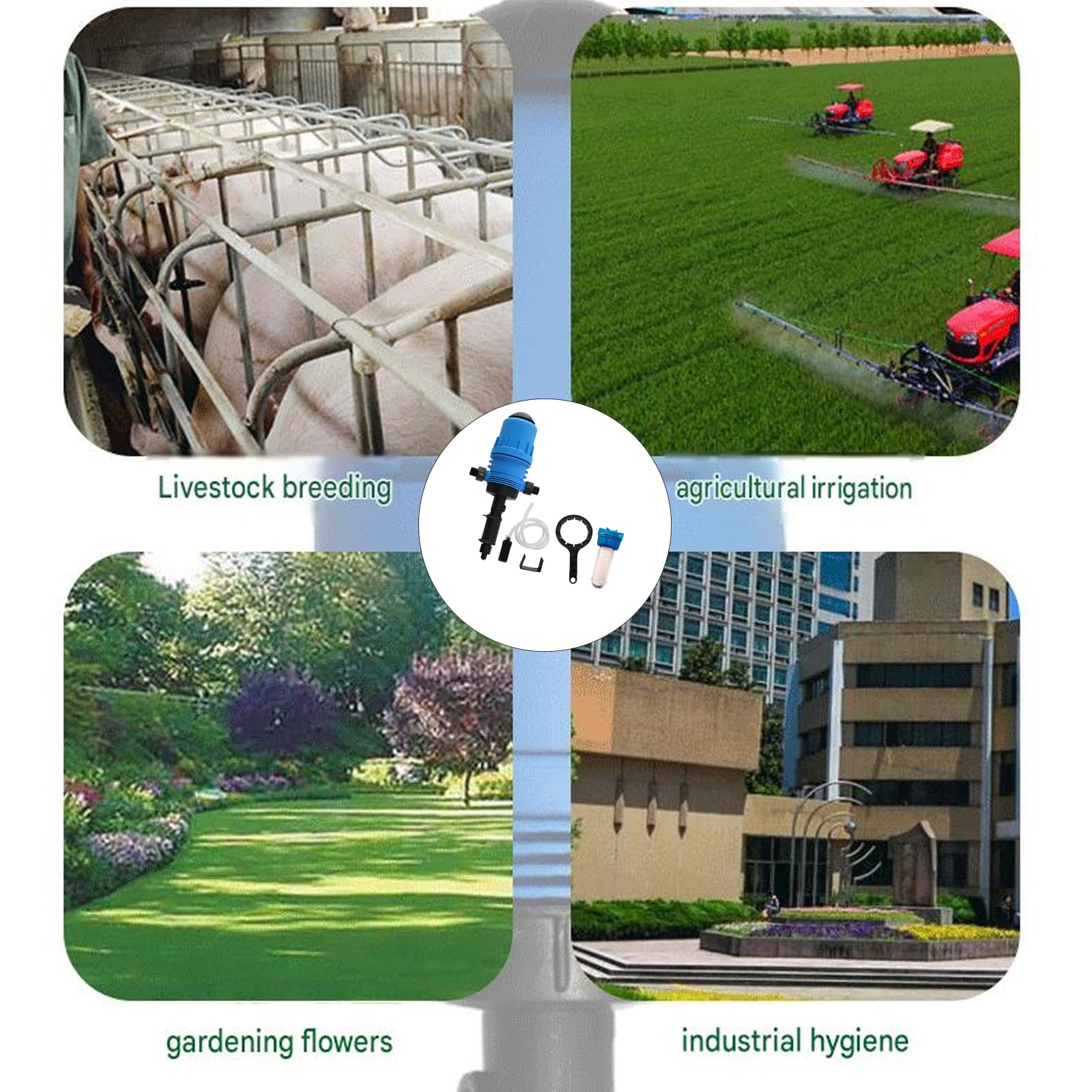 Inline Dosiermischer 3 / 4 Zoll NPT, wasserbetriebener 0, 4% bis 4% Proportional Injektor für Gartenbewässerung, Viehwasserleitungen und hydraulischer Mischer mit Proportional Injektor Dosierung auf