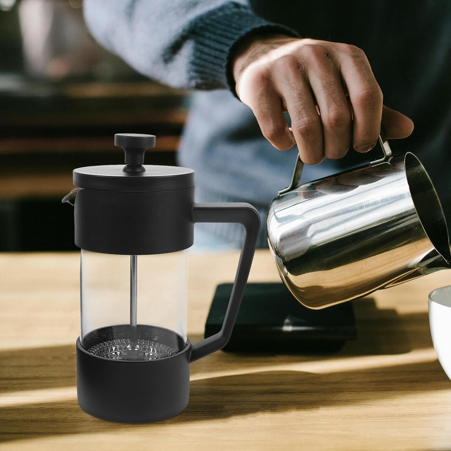 350ml Black Coffee Press for Hot and Cold Brewing, Portable