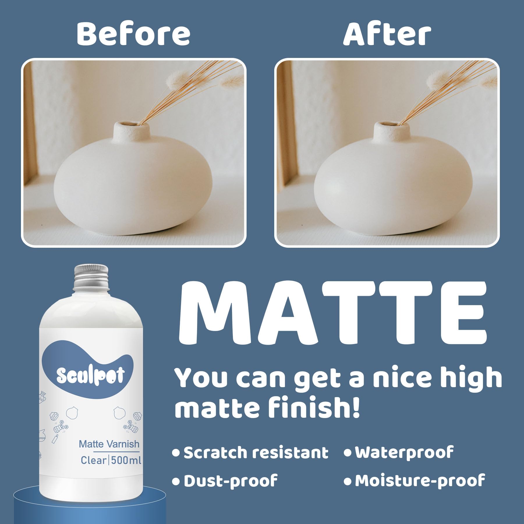 Vernice Lucida Per Argilla Ad Aria - Impermeabile E Antigraffio, 100 Ml - Foto 5