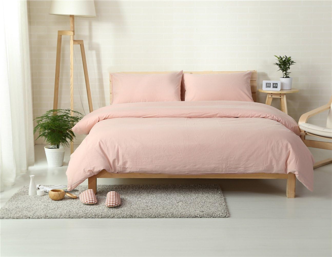 Lisa Choice Bed Set Teen Bedding Modern Teal Print Girls Bedspeads Update Home (1.5MBed cover, pure pink)