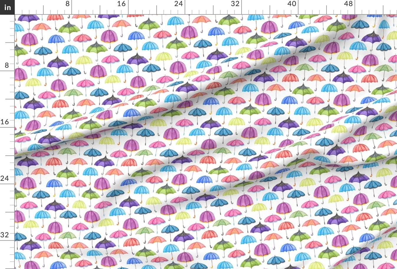Spoonflower Fabric - Colourful Umbrellas Umbrella Parasol Weather Shower Vintage Printed on Minky Fabric by The Yard - Sewing Baby Blankets Quilt Backing Plush