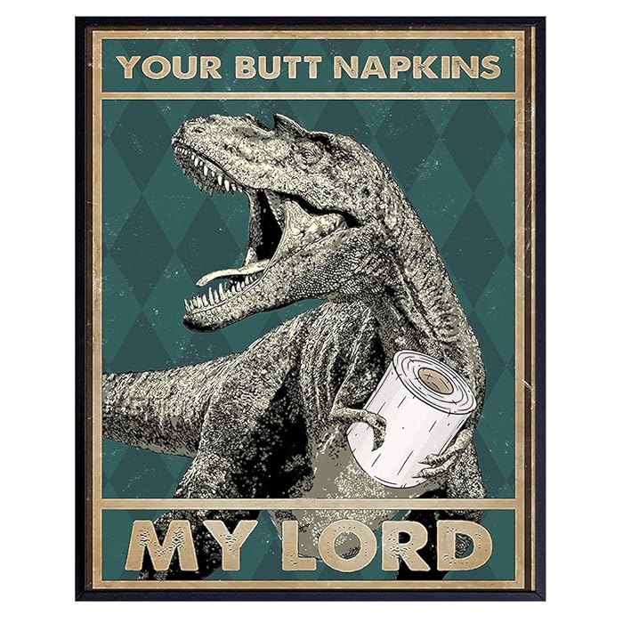 Buy Your Butt Napkins My Lord Funny Bathroom Wall Decor Dinosaur