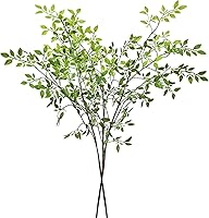 Cherica 43.3 Inch Green Nandian Artificial Plants, 2 Pcs Faux Greenery Stems for Vase Filler, Home Office Wedding Decor