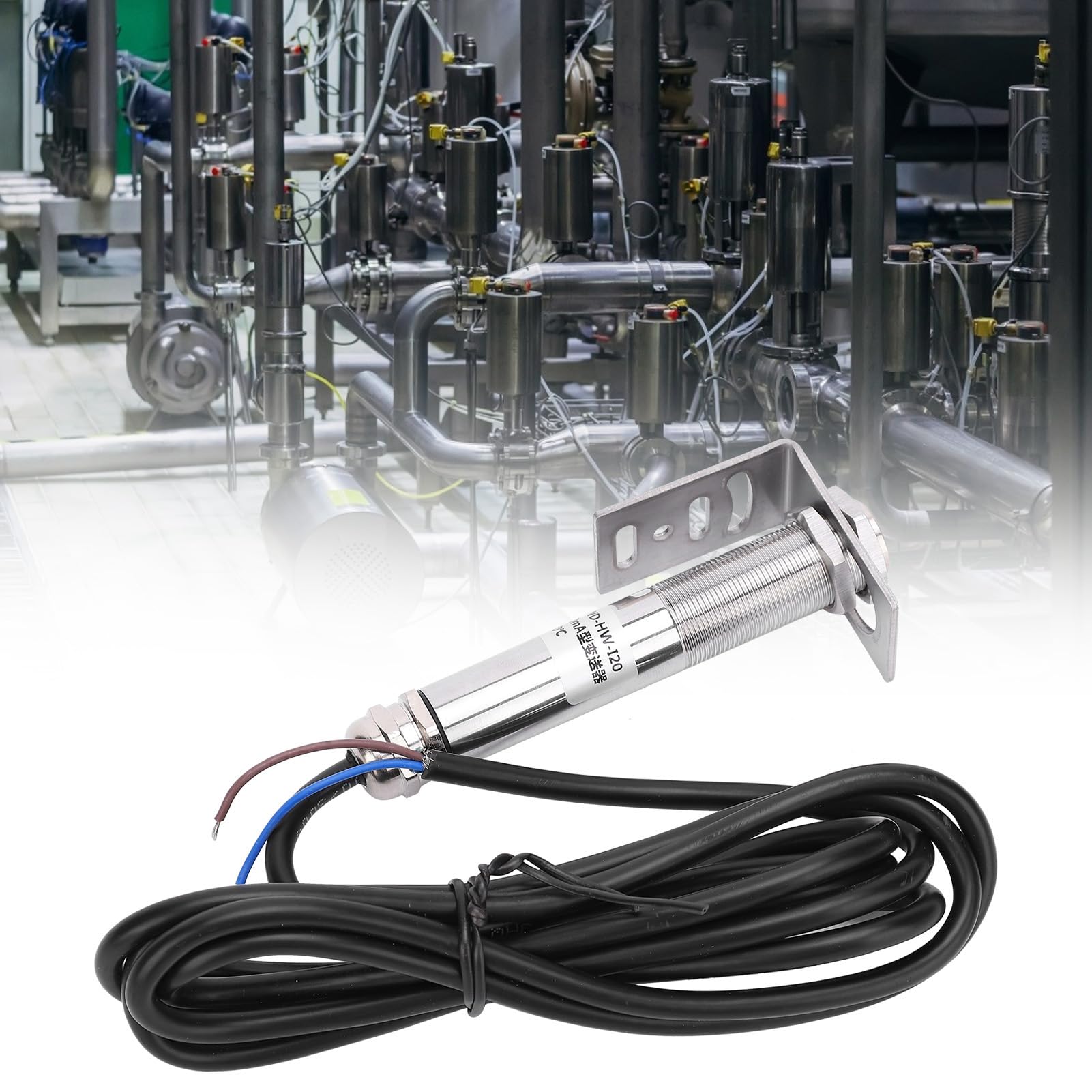 Sensore di temperatura a infrarossi senza contatto Trasmettitore ad alta precisione 4 20 mA 10 30 V CC per uso alimentare industriale Cavo in acciaio inossidabile da 18 mm (0~200℃)