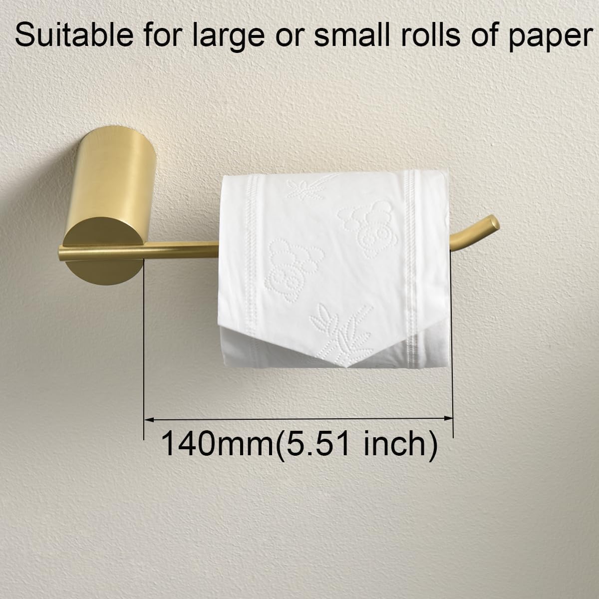 RANDOM Brushed Gold Bathroom Hardware Set SUS304 Stainless Steel Brushed Gold Towel Bar Set Includ 18 inch Towel Bar Toilet Paper Holder and 2 Towel Hooks Wall Mounted.96068S-4BG