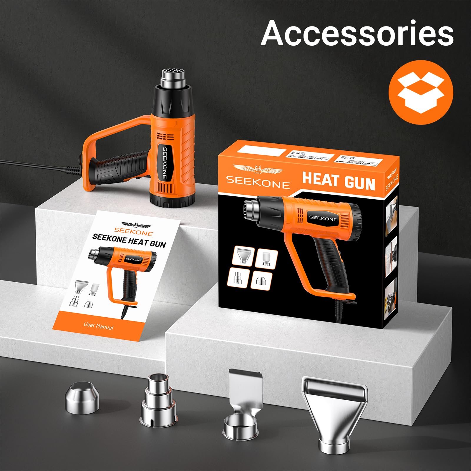 SEEKONE Heat Gun 1800W with 1112℉&752℉ 2 Temperature Settings for Crafting — Amazon image 8