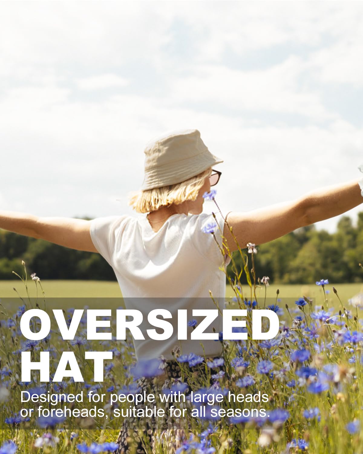 Feng Shui， Sombreros para el Sol L/XL/XX-Large,Sombreros de Pesca Reversibles Grandes,Sombrero de Pescador con protección UV de Doble Cara para Golf, Senderismo al Aire Libre